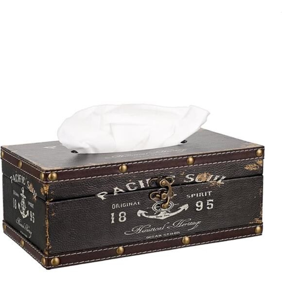 Sumnacon Tissue Box Cover Rectangle Tissue Box with Lid,Wooden Tissue Box - Picture 1 of 16